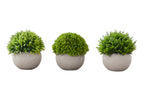 Artificial Plant Set of 3 - 5" Tall Indoor Faux Greenery