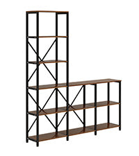 70.87" Tall 6-Tier Rustic Ladder Corner Etagere Bookshelf