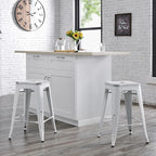 Backless Modern Metal Bar Stools Set of 2