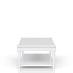 White Finished Cocktail Table With Two Storage Drawers and Casters