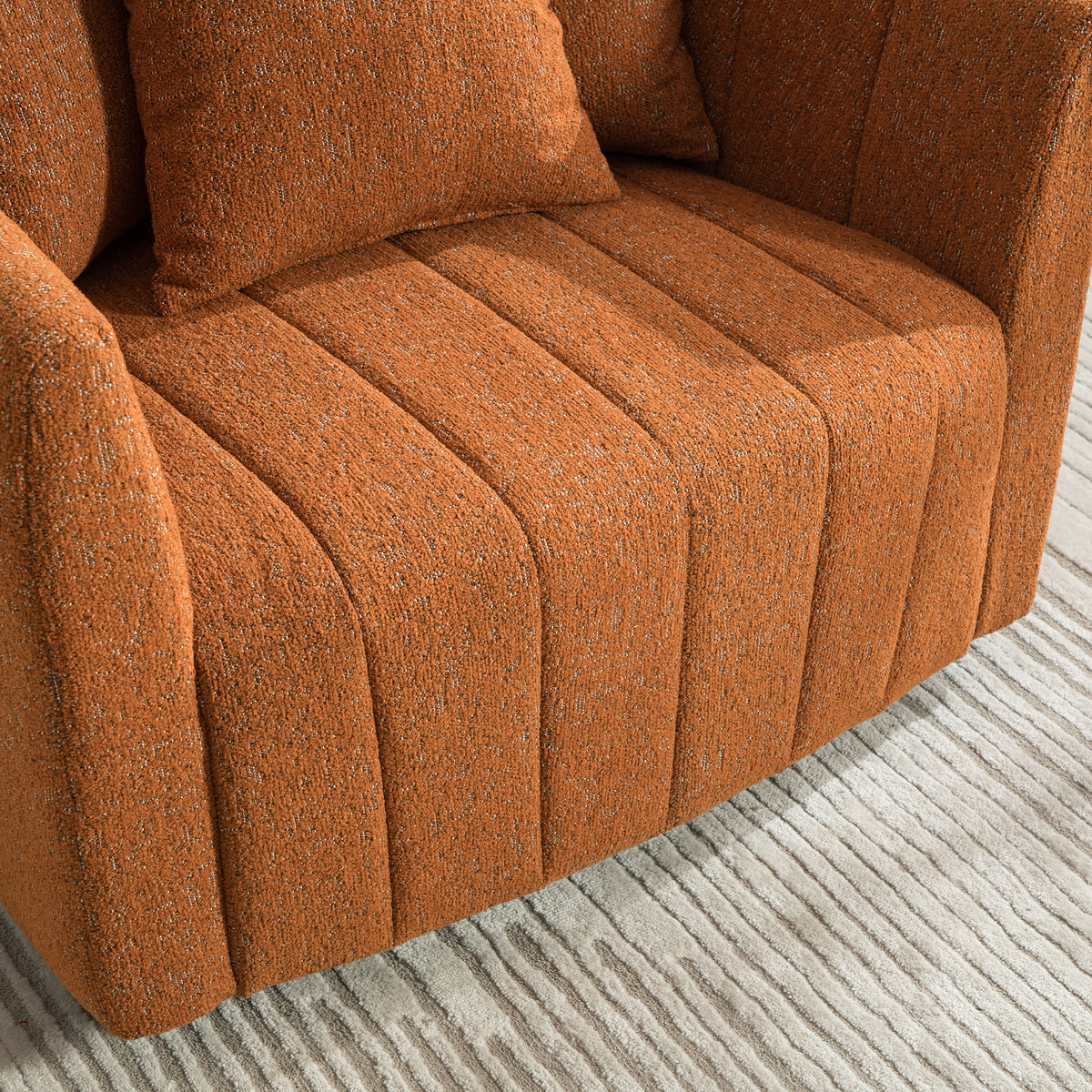 39"W Upholstered Oversized 360° Swivel Accent Barrel Chair and Half Cozy Sofa