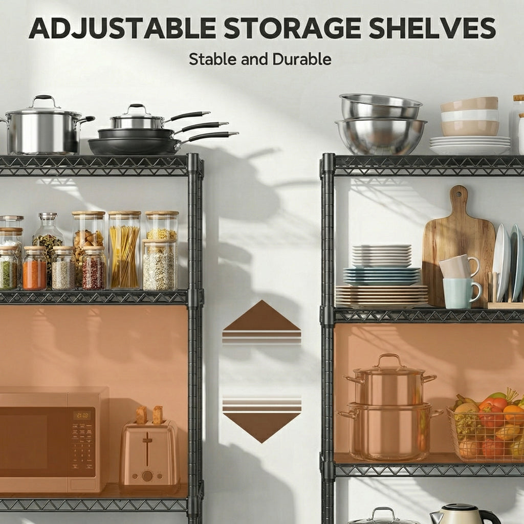 2640 Lbs Industrial Metal 4 Tier Shelving Unit