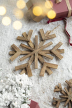 Large Fir Wood Snowflake Ornaments - Set of 2