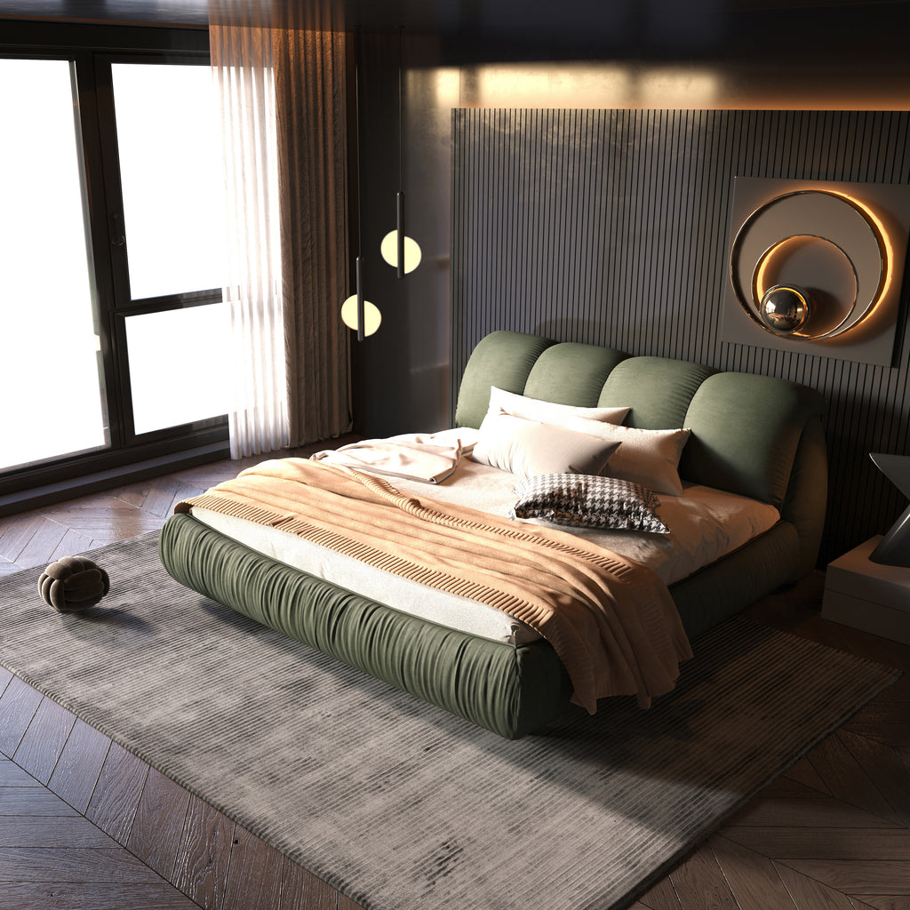 Queen Size Luxury Upholstered Platform Bed