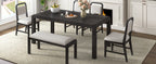 TREXM Vintage Extendable Dining Table Set for 4-6