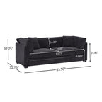 83.50" Modern Flared Arms Sofa (Black)