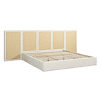 Capri Extended Headboard Cane Platform Bed, Antique