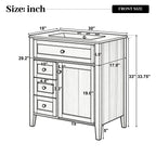 30" Natural Wood Grain Bathroom Vanity