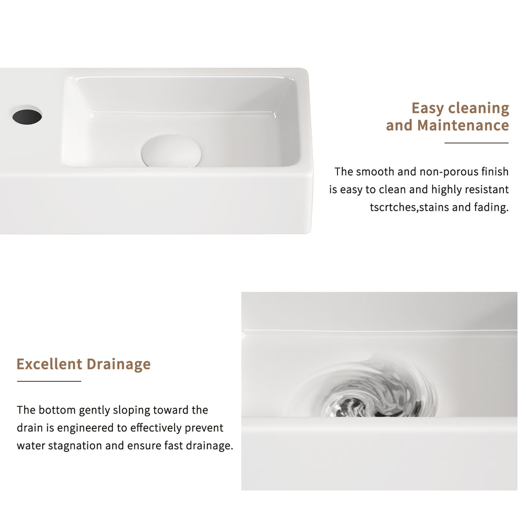 Wall-Mounted Ceramic Bathroom Sink