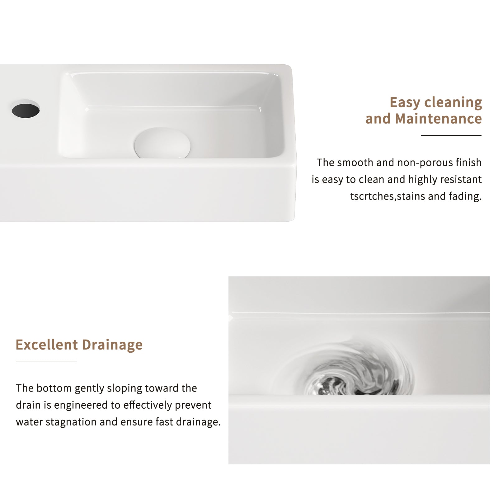Wall-Mounted Ceramic Bathroom Sink