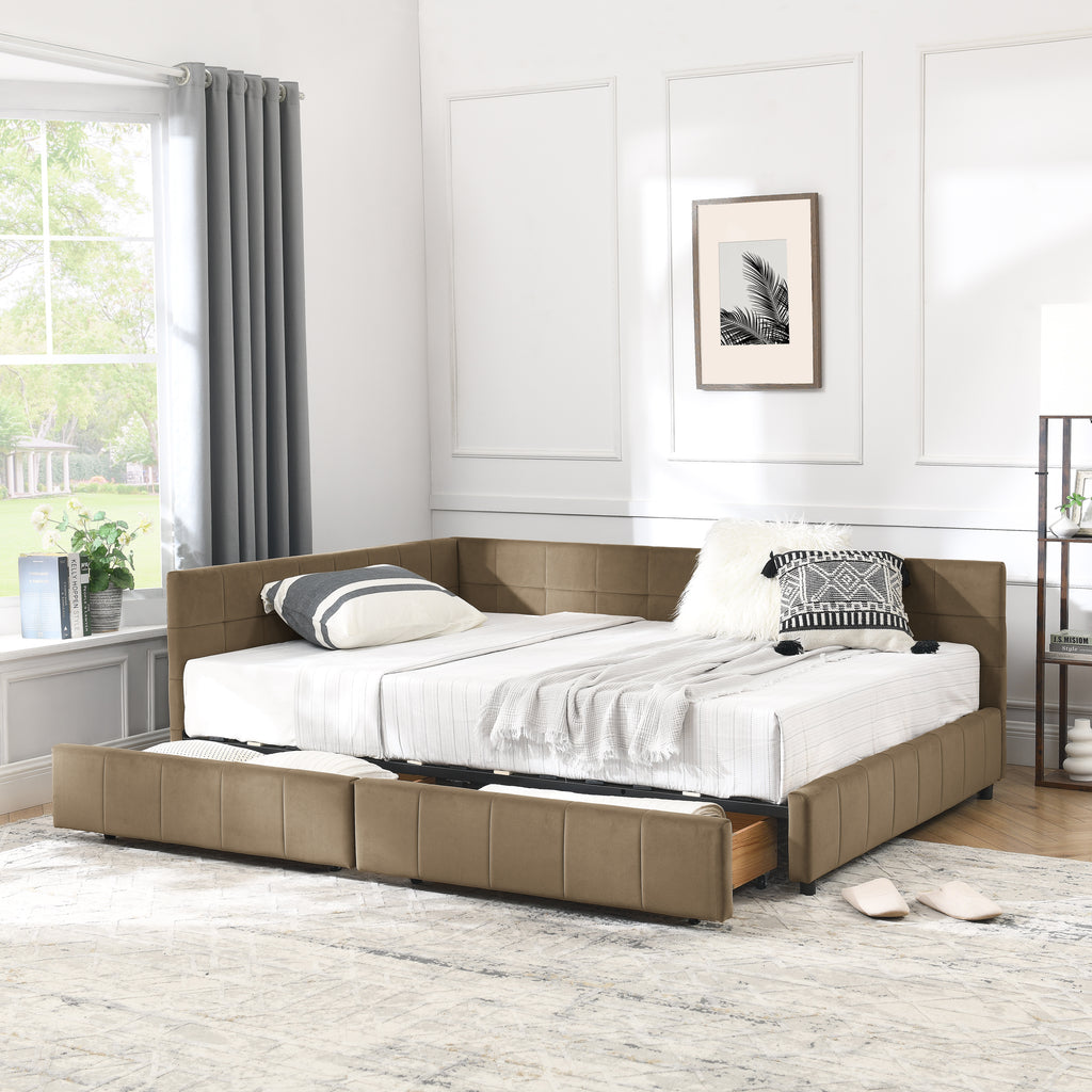 Full Size Storage Upholstered Tufted Bed Frame