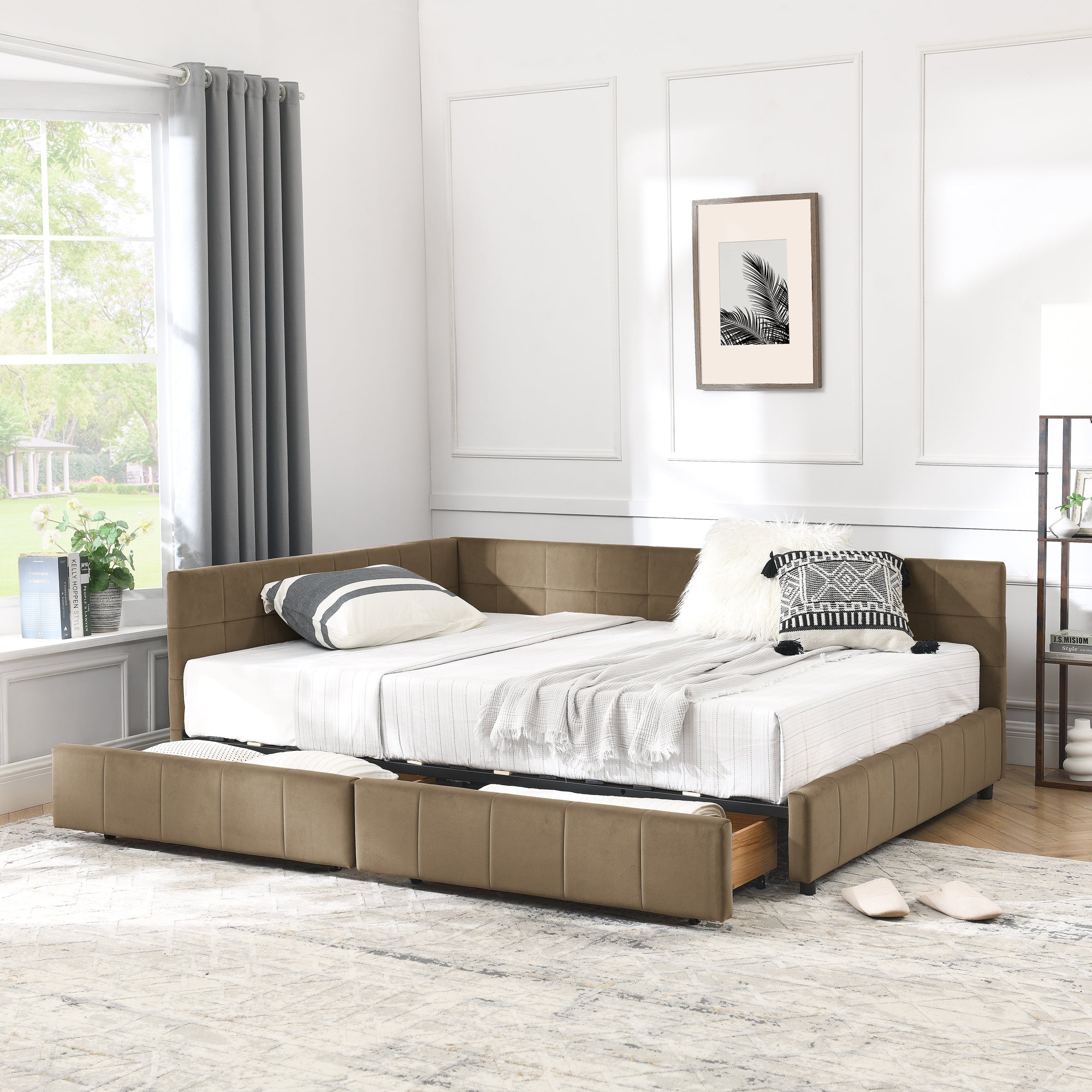 Full Size Storage Upholstered Tufted Bed Frame