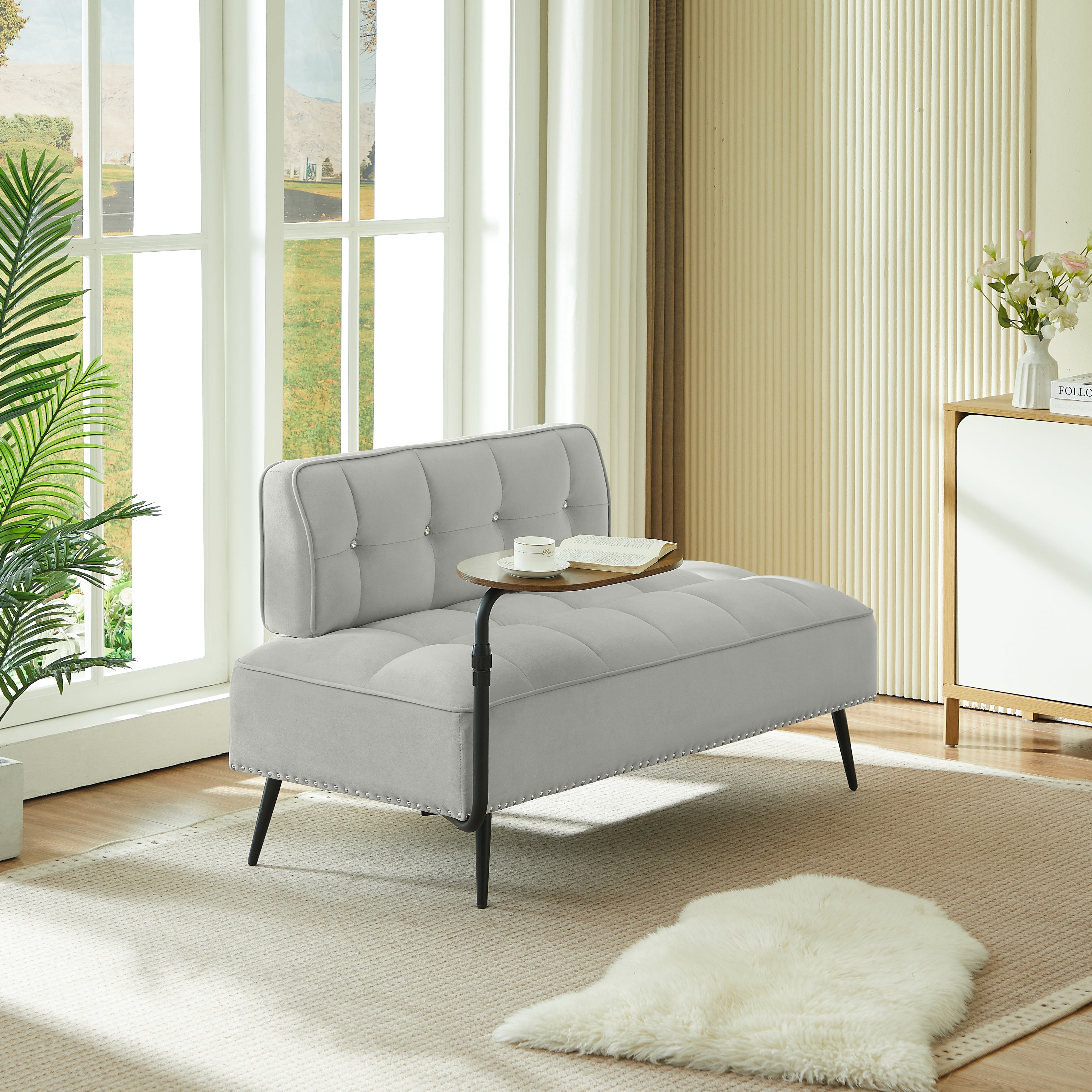 54-Inch Modern Two-Seater Velvet Sofa