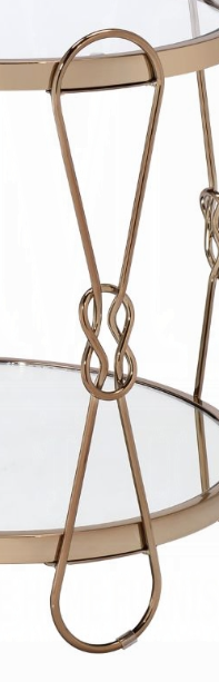 Zekera Mirrored & Champagne Finish End Table