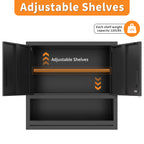 Metal Wall-Mounted Tool Storage Cabinet with Locking Door