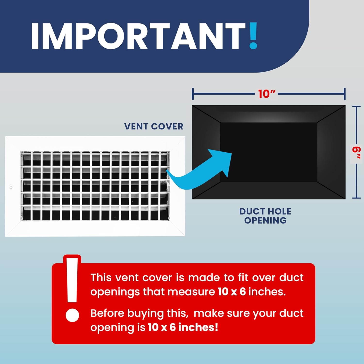 AC Register Vent Cover 10X6 inch - Box of 20