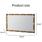 Gold Bamboo-Style Rectangular Wall Mirror