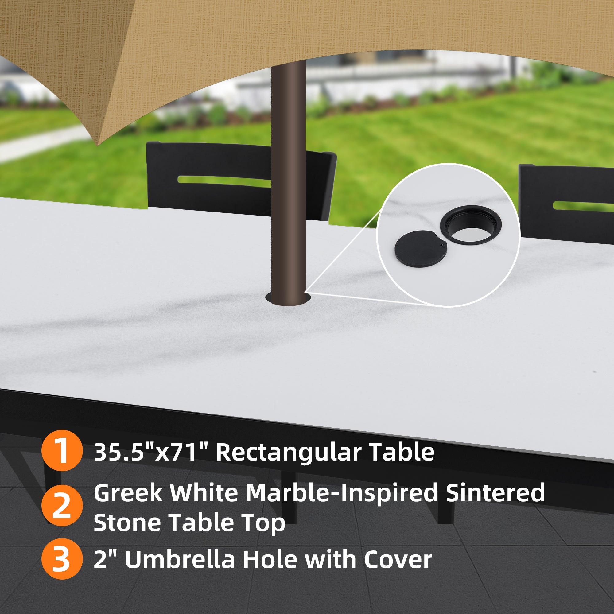 Modern 7PC Outdoor Aluminum Dining Set