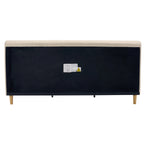 Beige Chunky Headboard Bed Frame