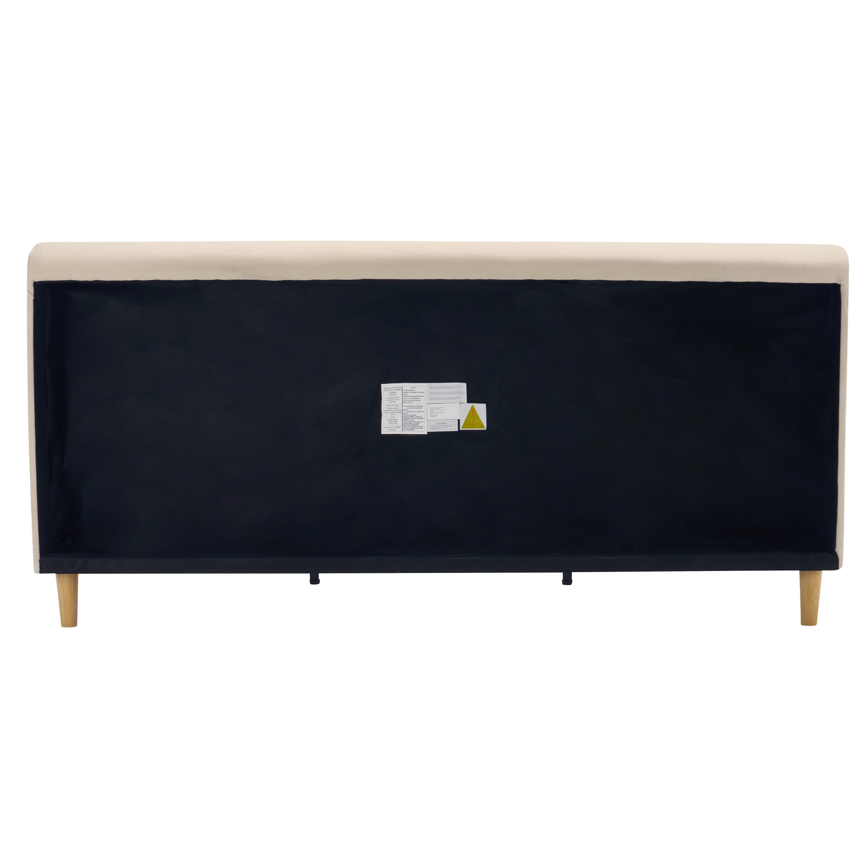 Beige Chunky Headboard Bed Frame