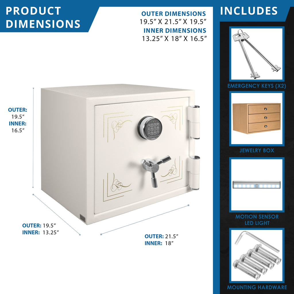 1.91 Cubic Ft Keypad Fireproof Jewelry Safe