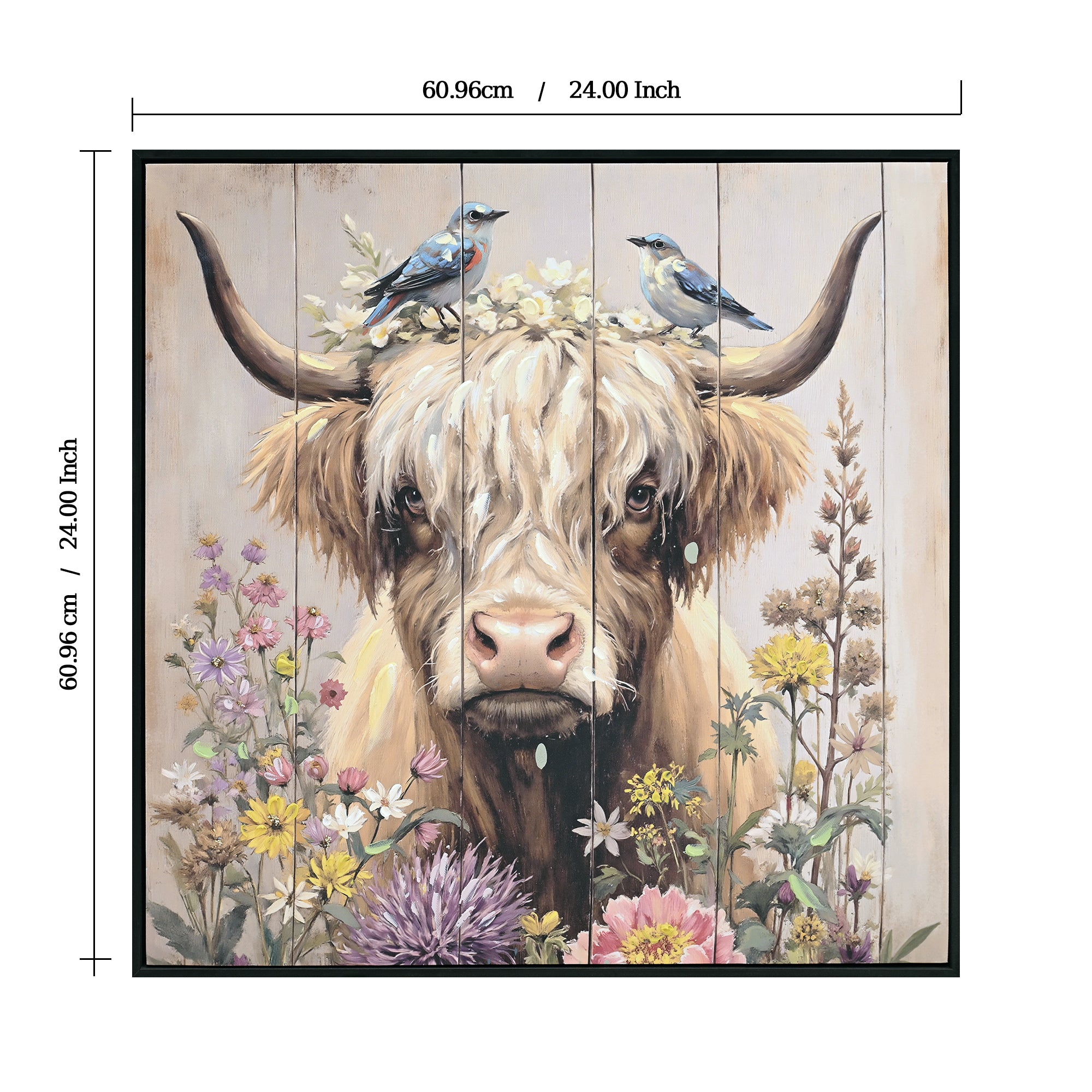 Farmhouse Highland Cow Wall Decor in Neutral Colour