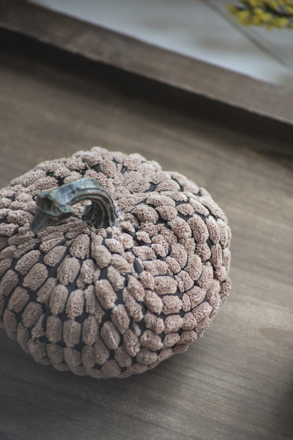 Set of 3 Chenille Weighted Pumpkins - Dark