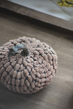 Set of 3 Chenille Weighted Pumpkins - Dark