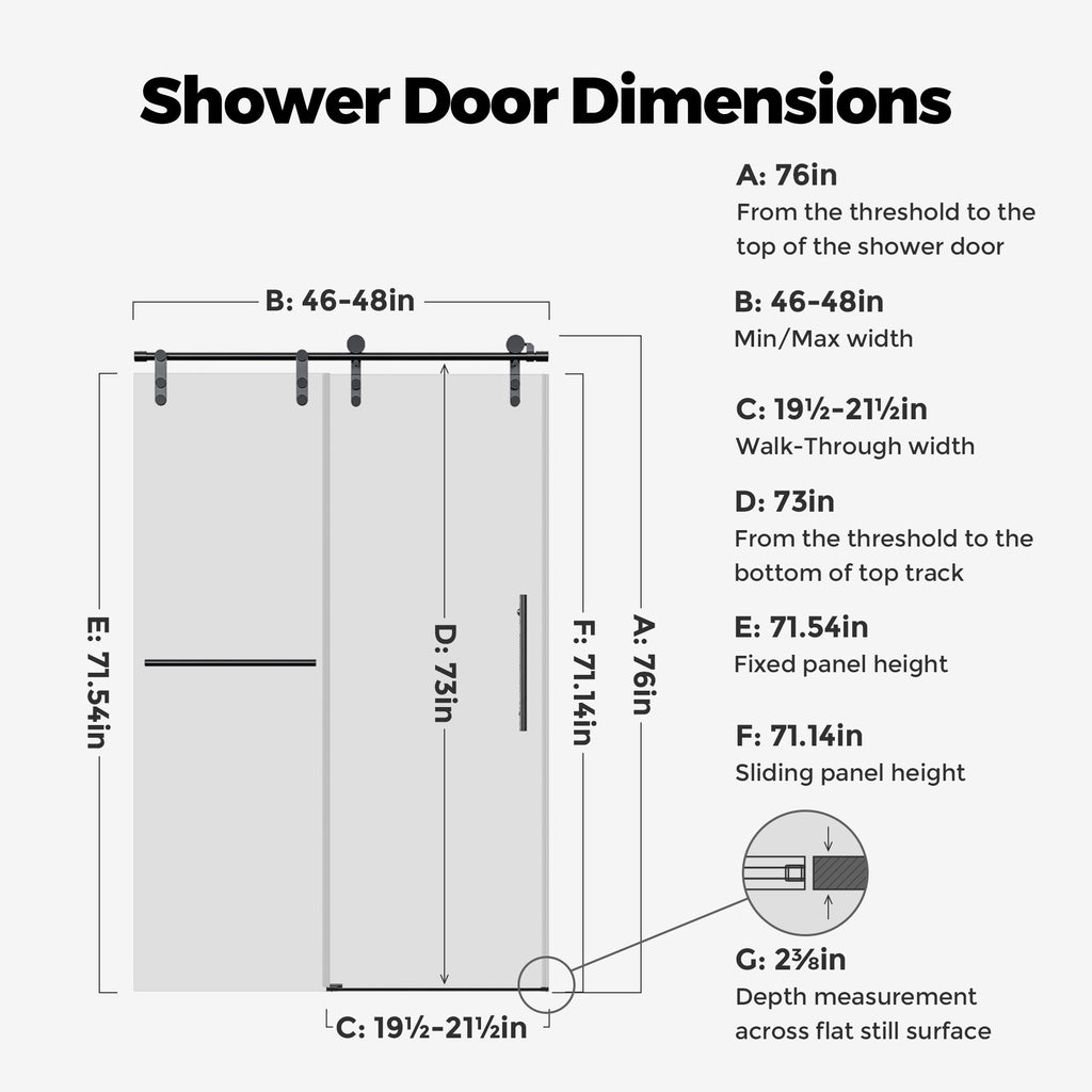 Frameless Single Sliding Shower Doors