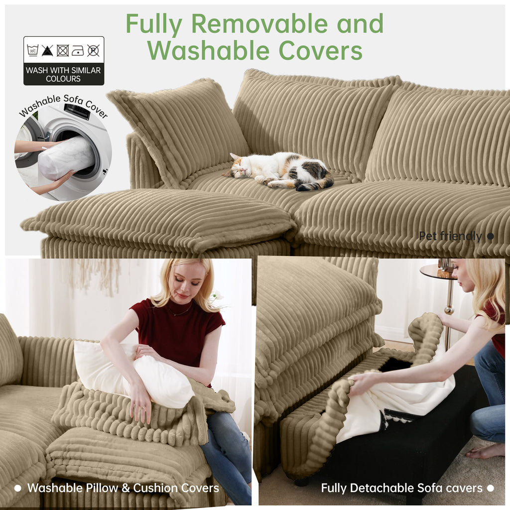 Slipcovered 3 Seater Sofa Couch