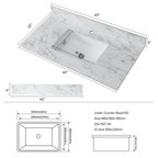 43" x 22" Sintered Stone Bathroom Vanity Top