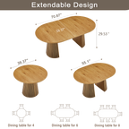 Flexible and Extendable Wooden Dining Table