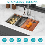30" Undermount Kitchen Sink - 16 Gauge Stainless Steel Workstation