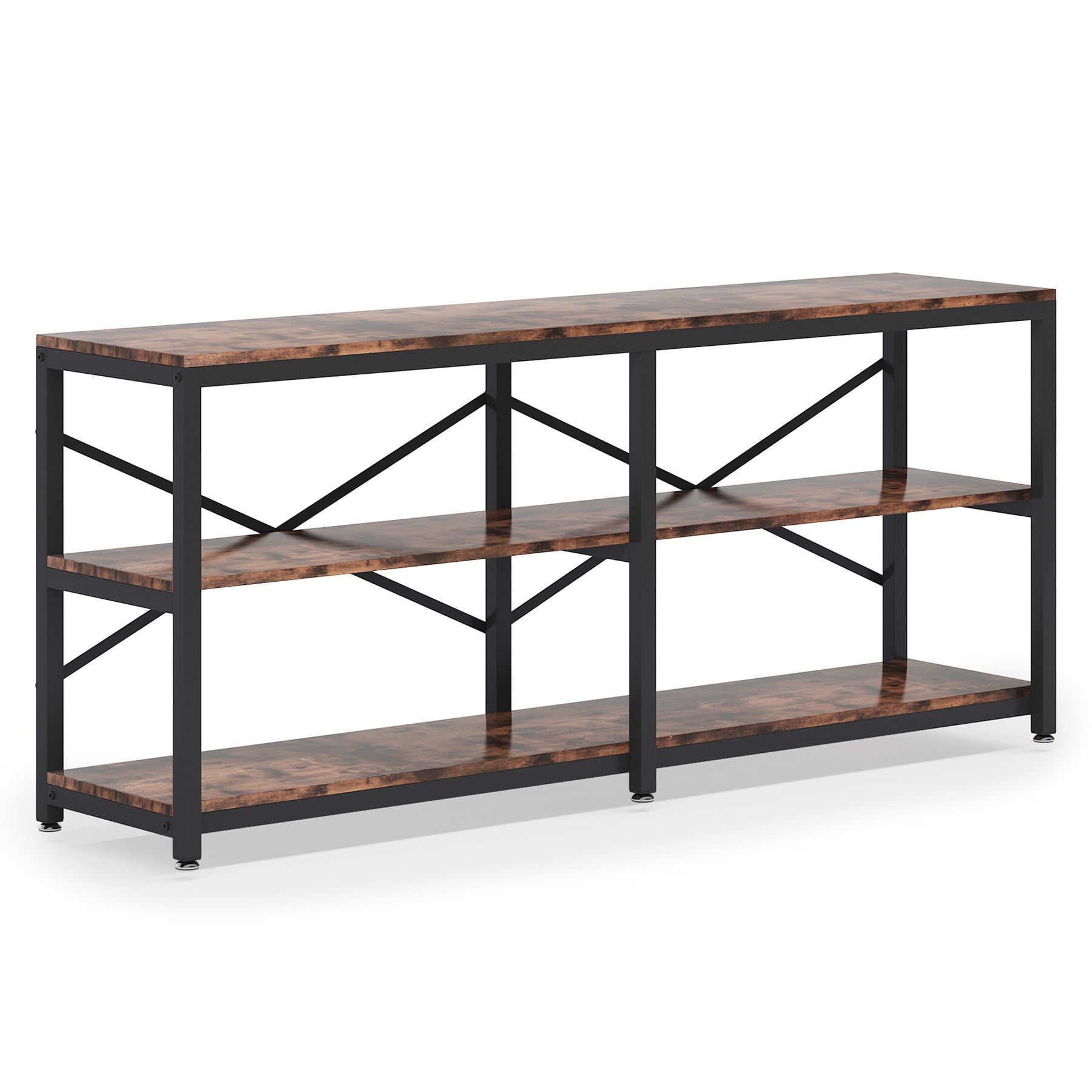 70.9" Extra Long Console Table with Storage Shelves