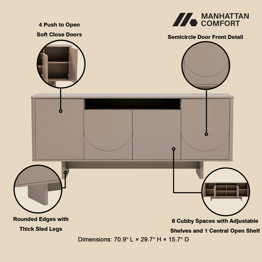 Modern Ella 70.86" Sideboard with Adjustable Shelves