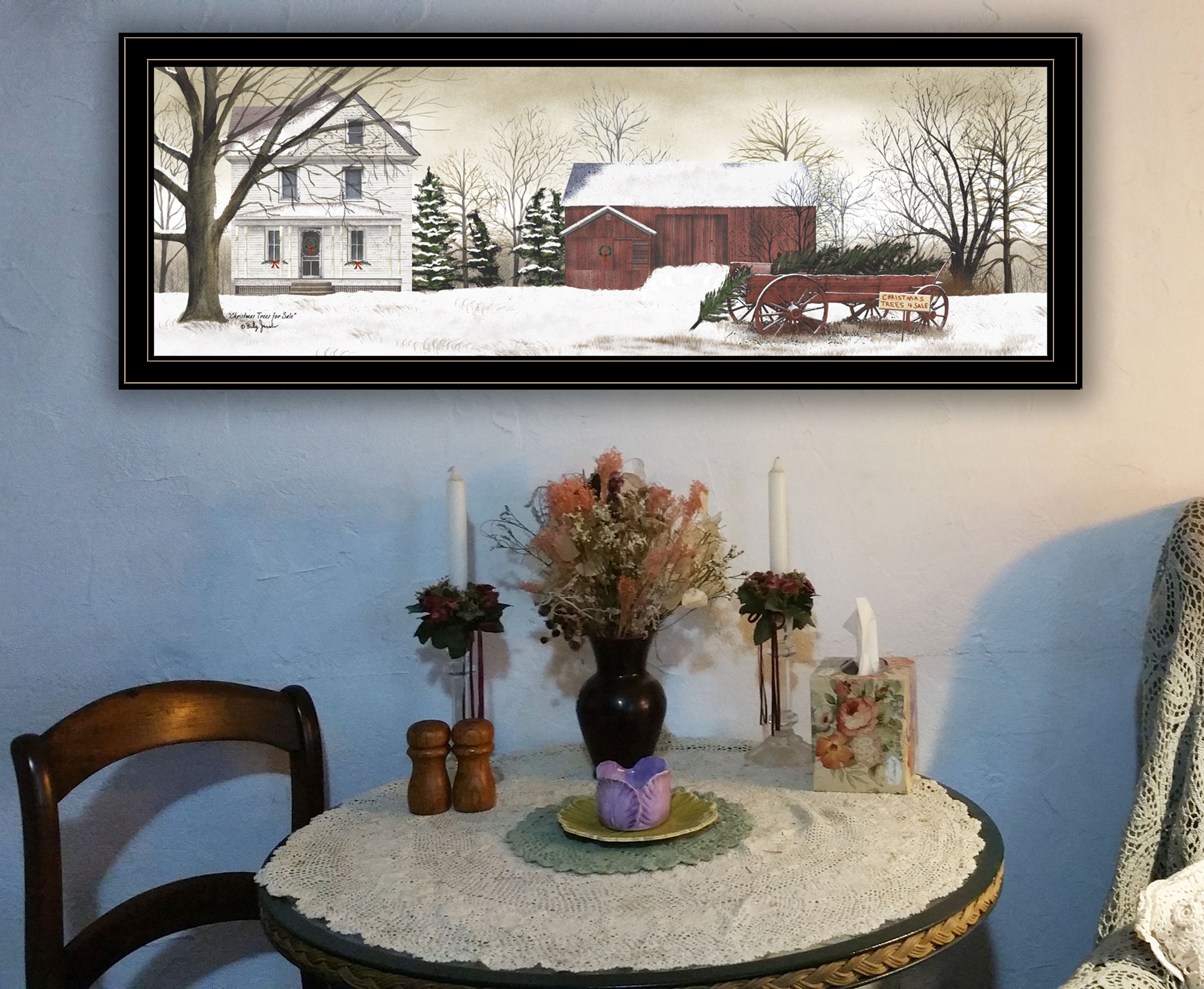 Trendy Decor 4U "Christmas Trees for Sale" Framed Wall Art
