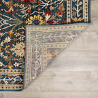 Neola Navy Blue Damask Area Rug