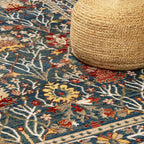 Neola Navy Blue Damask Area Rug