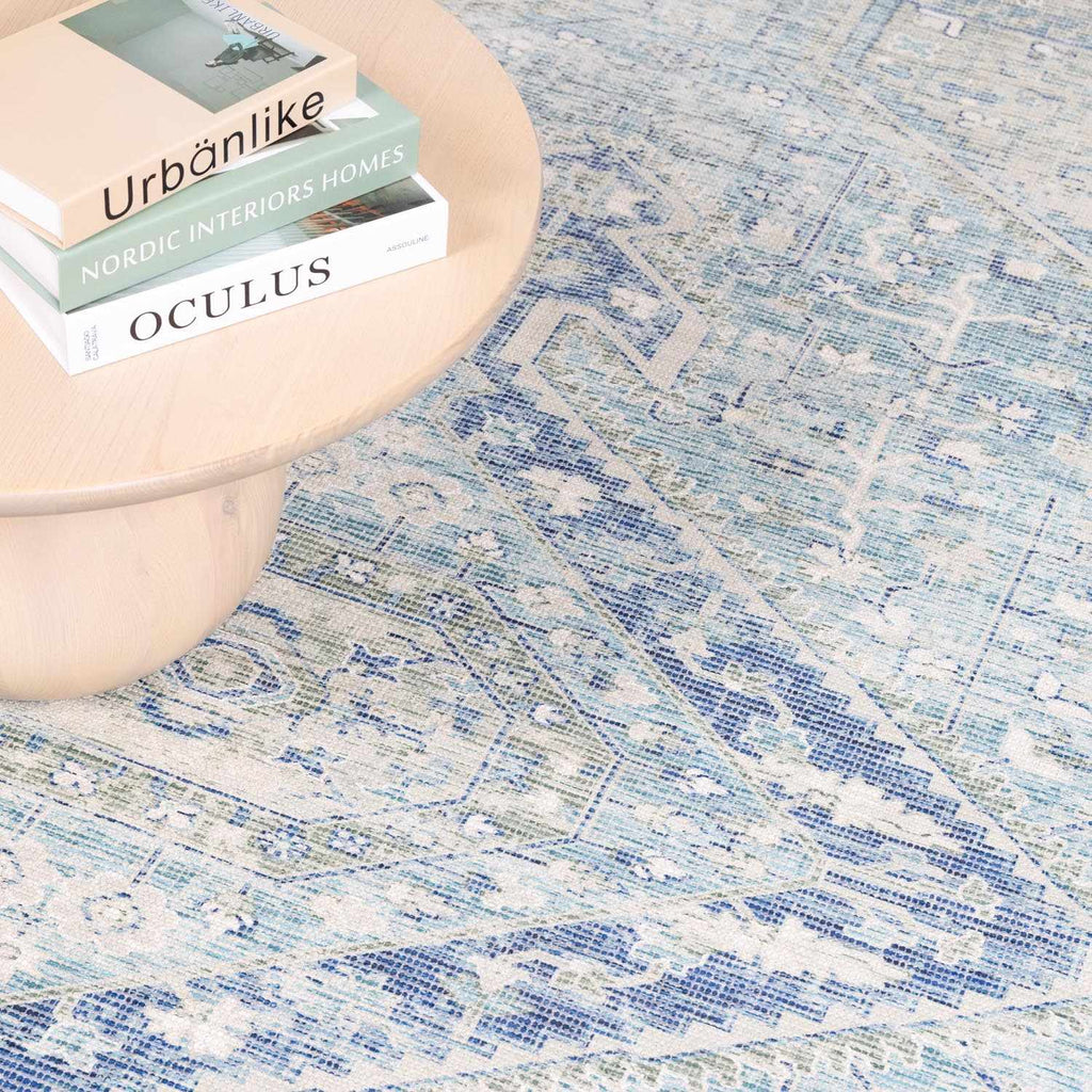 Byers Handmade Cotton-blend Aqua Rug