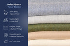 100% Alpaca Wool Throw Blanket