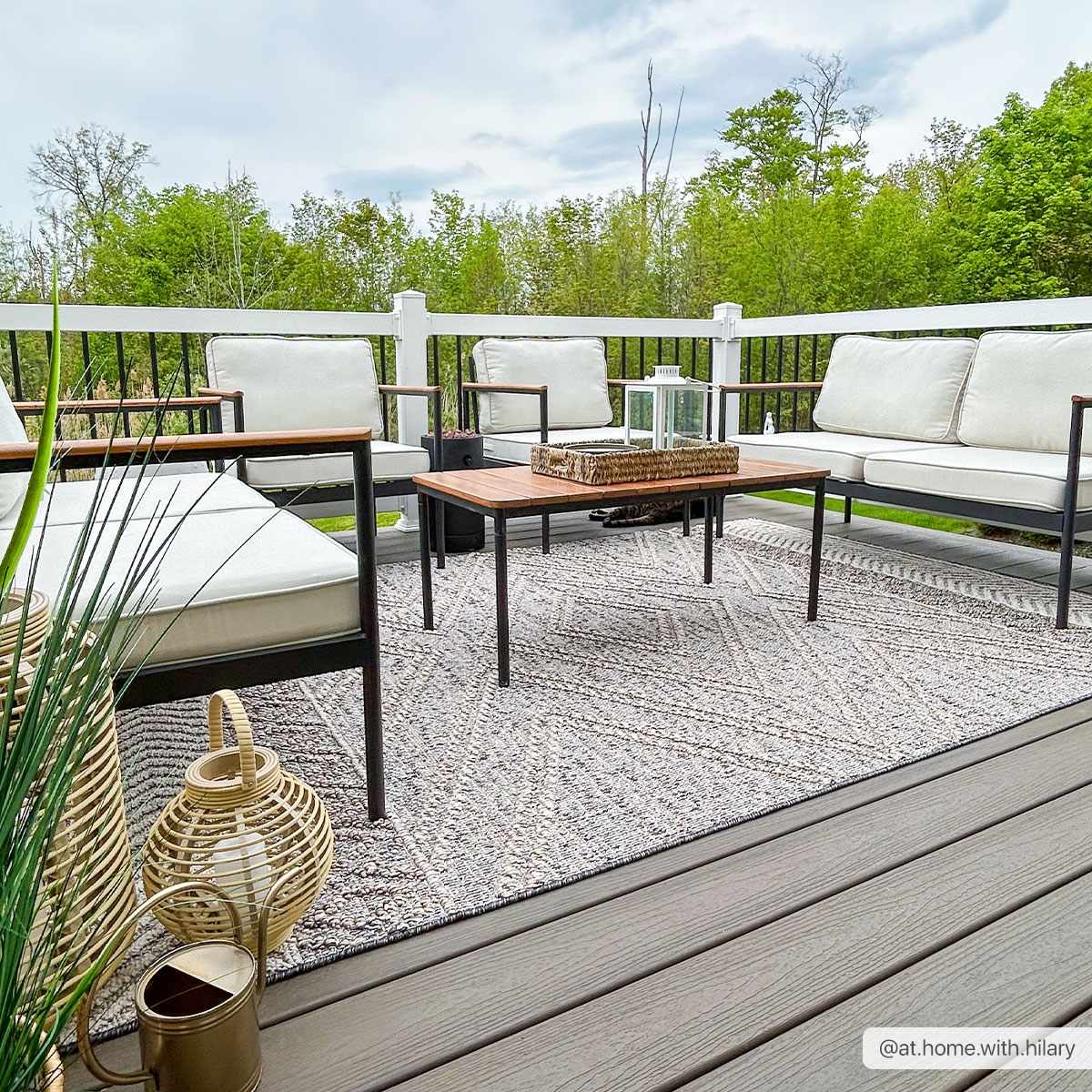 Beige Charcoal Areli Outdoor Area Rug