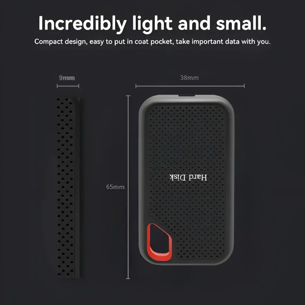 Portable External SSD 2TB USB-C Solid State Drive