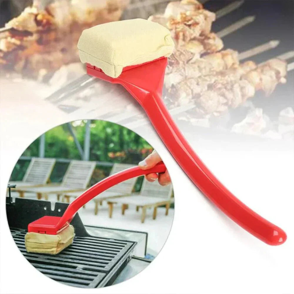 Bristle-Free Grill Steam Cleaner Brush with Long Handle