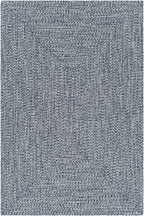Blue Braided Faux Jute Outdoor Rug