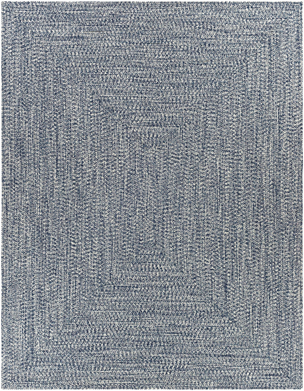 Blue Braided Faux Jute Outdoor Rug