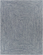 Blue Braided Faux Jute Outdoor Rug