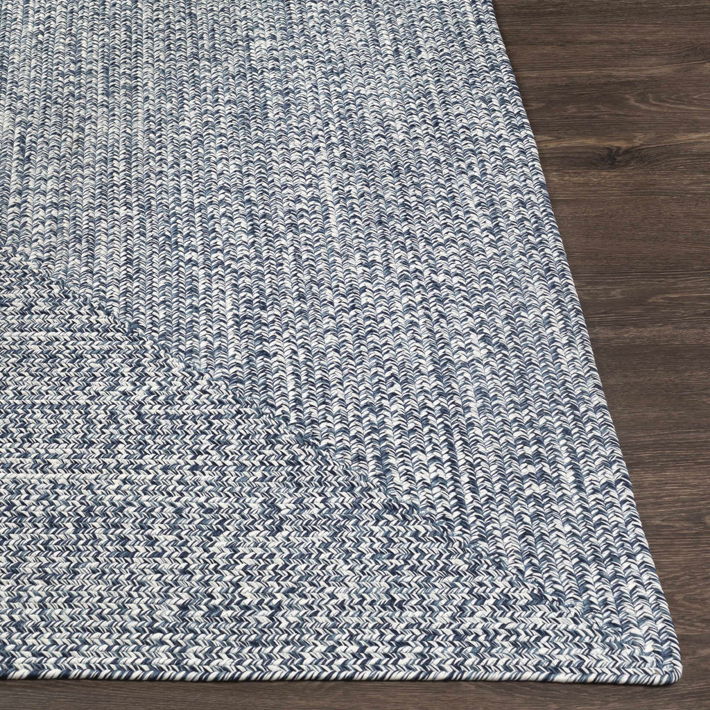 Blue Braided Faux Jute Outdoor Rug