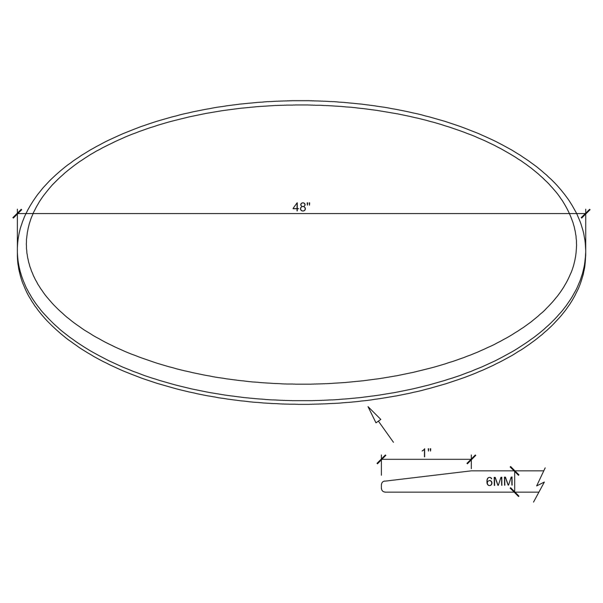 Glass Tops 48-inch 6mm Round Clear Tempered Glass Top-CoasterEveryday
