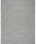 Cream Charcoal Braided Faux Jute Outdoor Rug