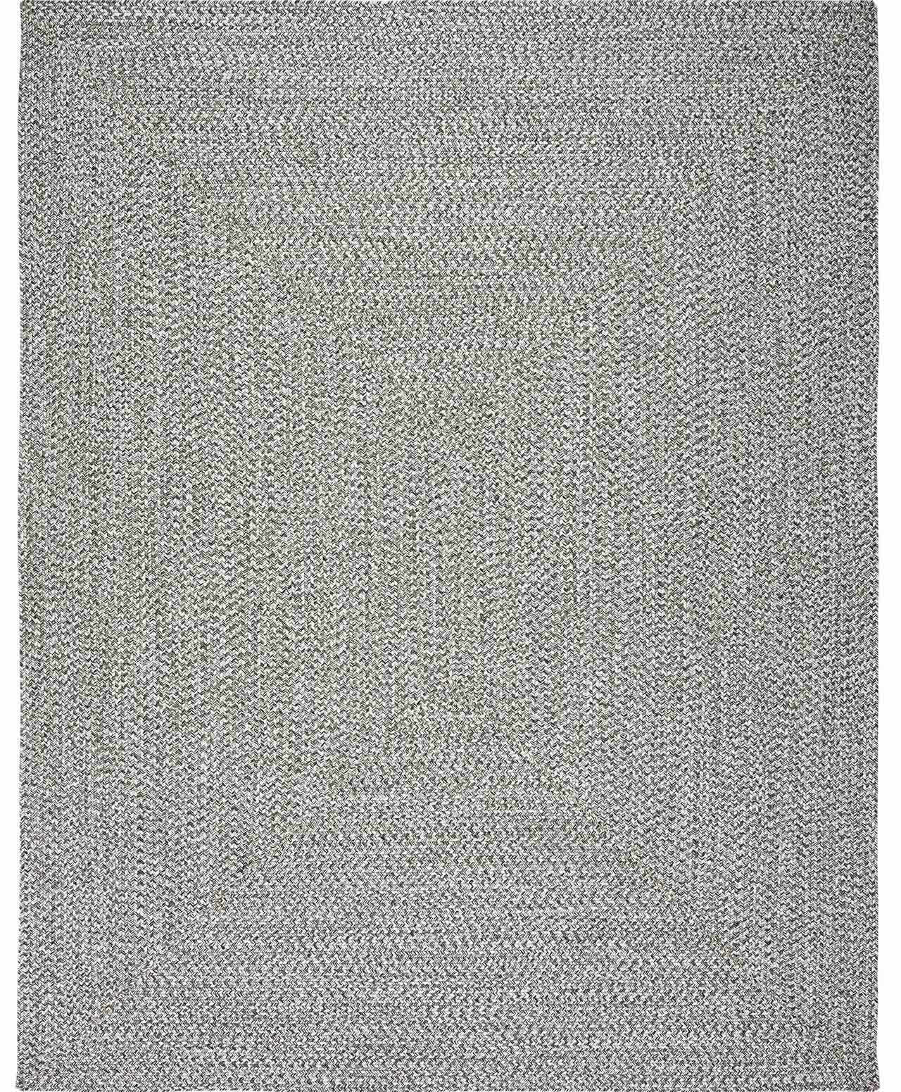 Cream Charcoal Braided Faux Jute Outdoor Rug